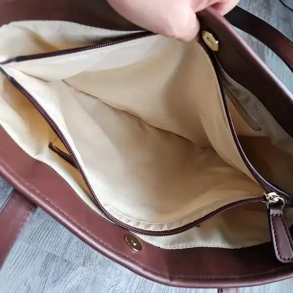 Giani Bernini Colorblocked Tote Multicolor Shoulder Bag Purse 3 Compartment - Picture 10 of 16